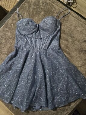Windsor Shimmery Navy Blue Party Dress